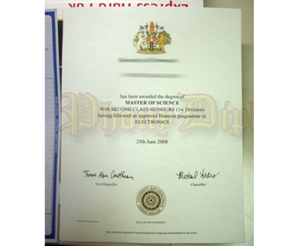 International United Kingdom Fake Diploma with Flat Fused Foil Foil Seal